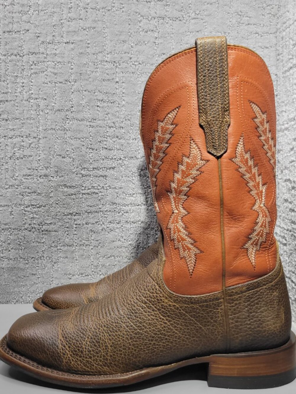 Tecovas The Doc Frontier Men's Size 11.5D Dark Chestnut & Rust Orange Boots - Picture 13 of 14